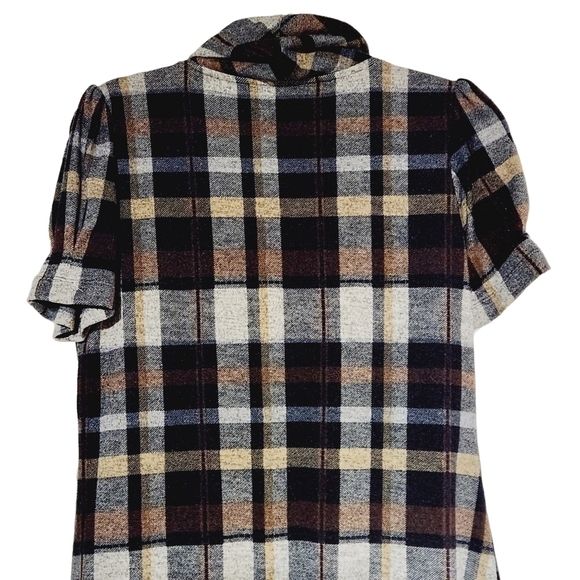 𝅺LA Nouvelle Renaissancela Brown Plaid Print Cowl Neck Sweater Dress Size: M - Picture 5 of 6